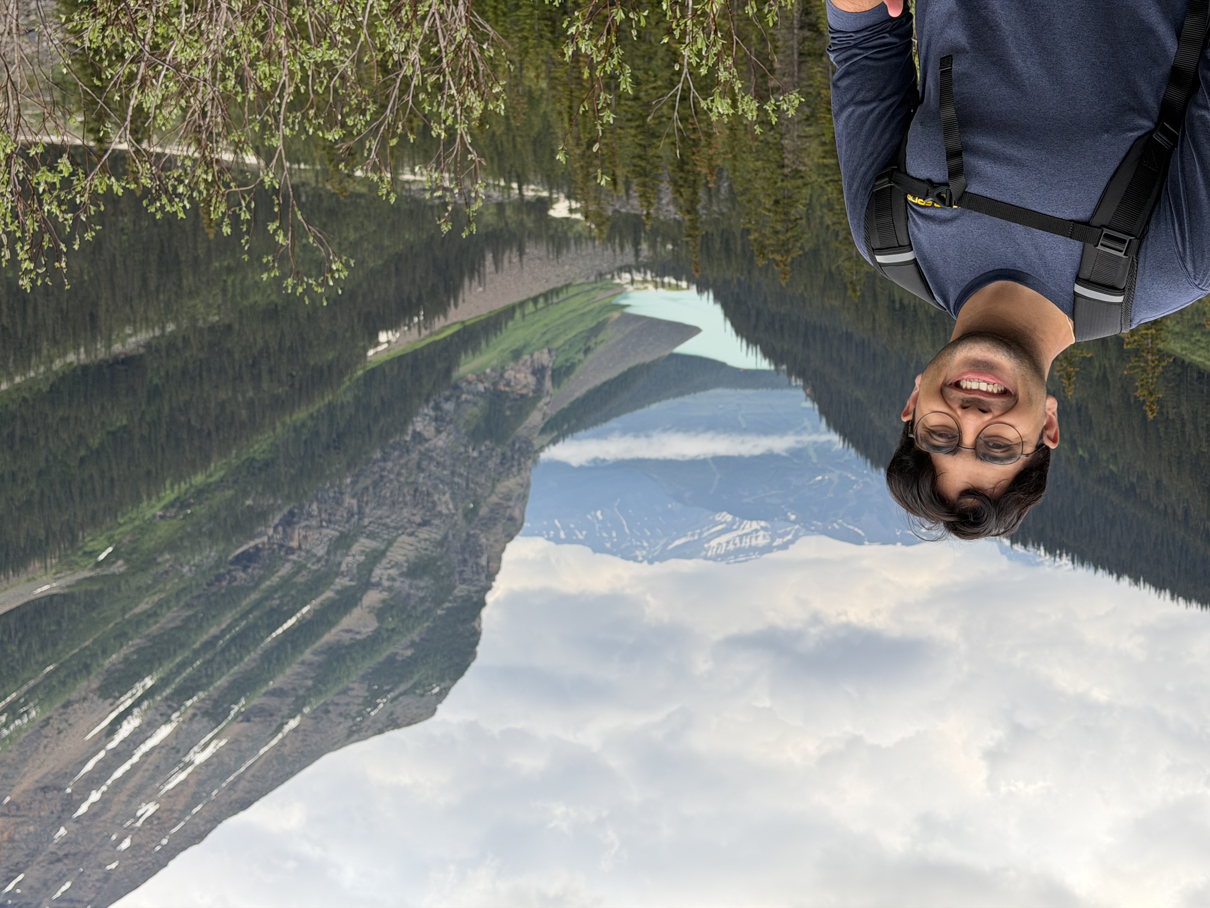Karan hiking in the mountains